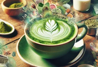 Cup holding Matcha Adaptogen Coffee Alternative